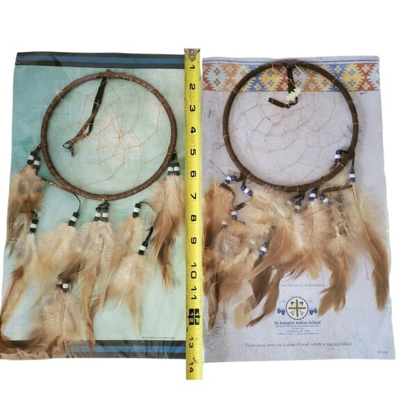 2 New Lakota Sioux Dreamcatcher Legend Feathers Beads St Joseph’s Indian School - Picture 6 of 6